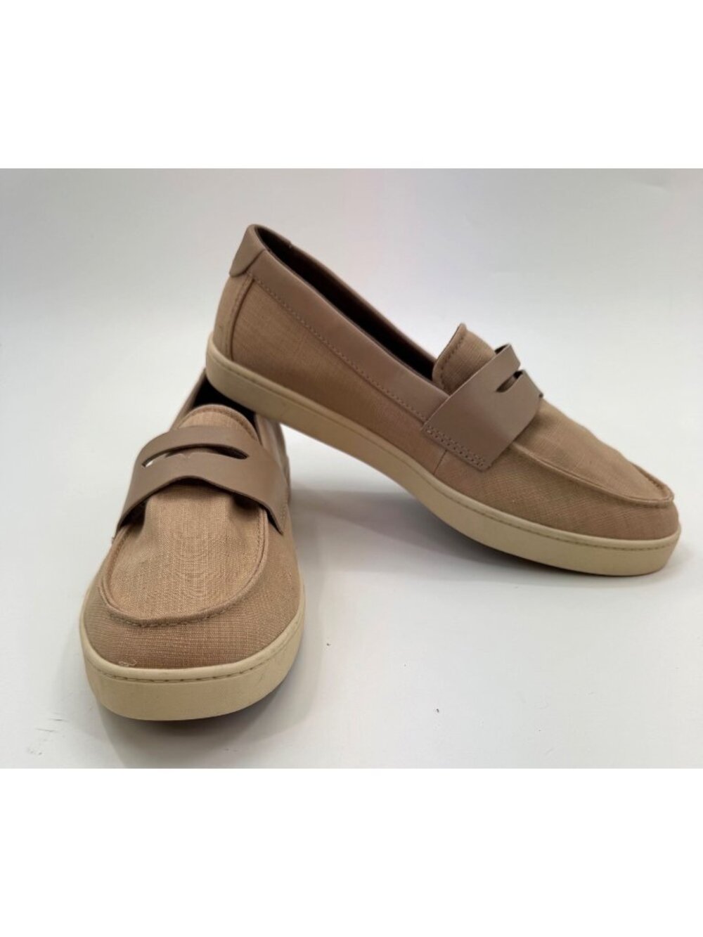Cole Haan Pinch Canvas & Leather Beige Slip-On Loafers 10.5 M